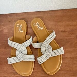 NEW, never worn, Y Not? Women's Beige and White Sandals